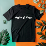 a black t - shirt with the word agilel yoga printed on it