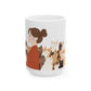 Cat Herder Painted Portrait Mug in Brunette