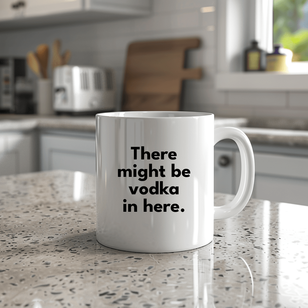 there might be vodka in here coffee mug