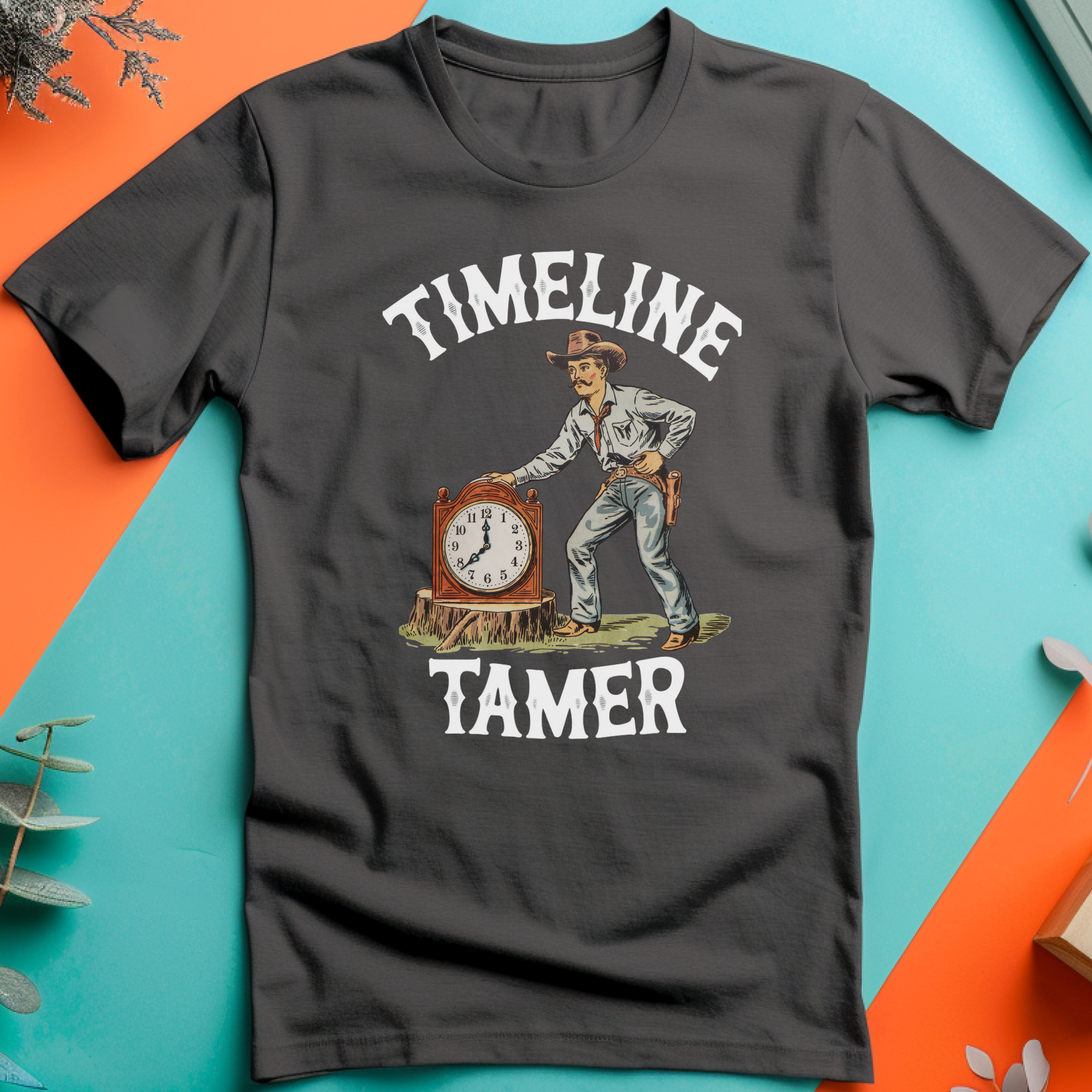 a t - shirt that says timeline tamer on it