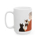 Cat Herder Painted Portrait Mug in Silver Hair