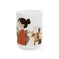 Cat Herder Painted Portrait Mug in Black Hair