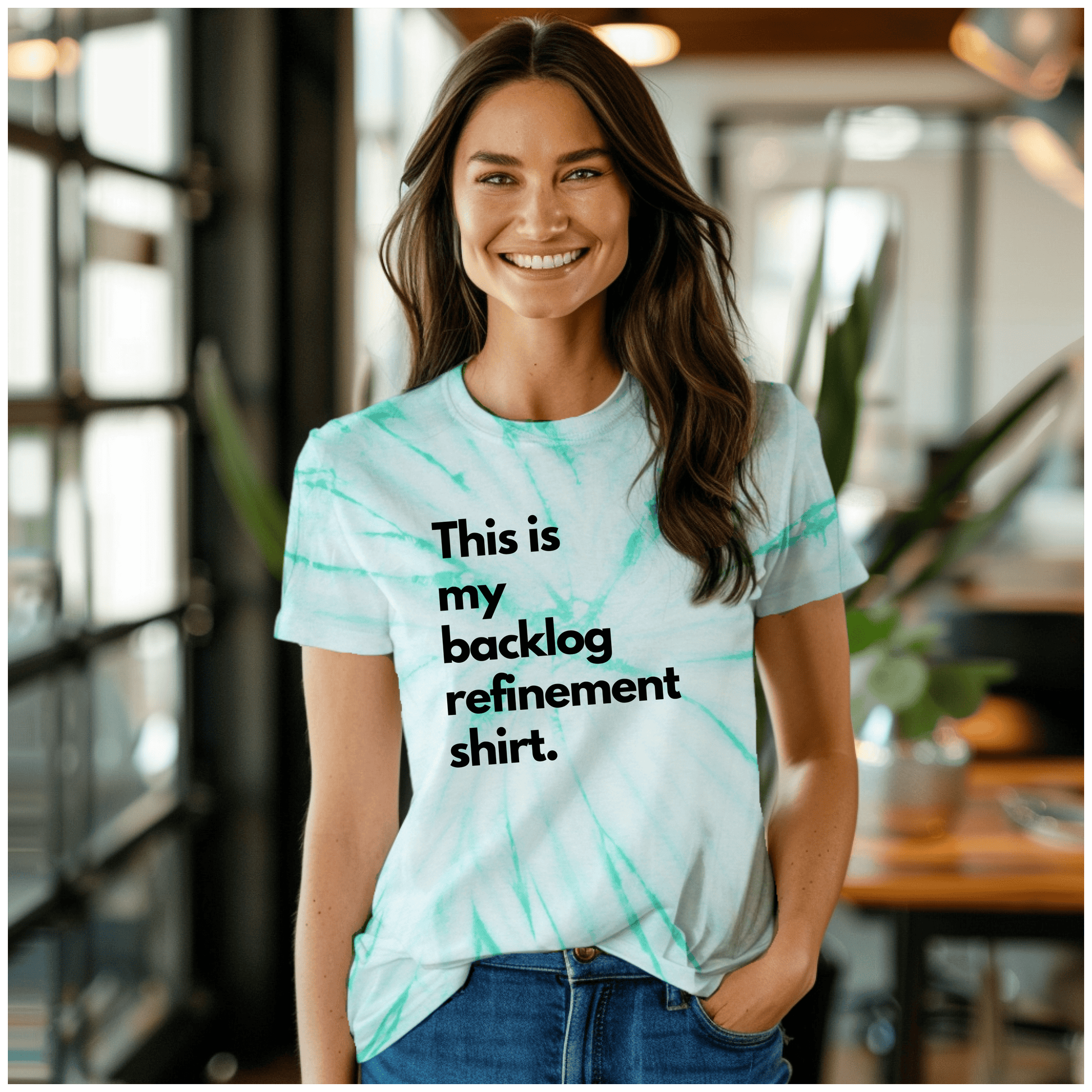 a woman wearing a t - shirt that says, this is my backup retirement shirt