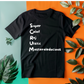 a black t - shirt with the words super calaf, resistance, and master