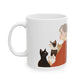 Cat Herder Painted Portrait Mug in Silver Hair