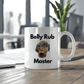 a coffee mug with a picture of a dog on it