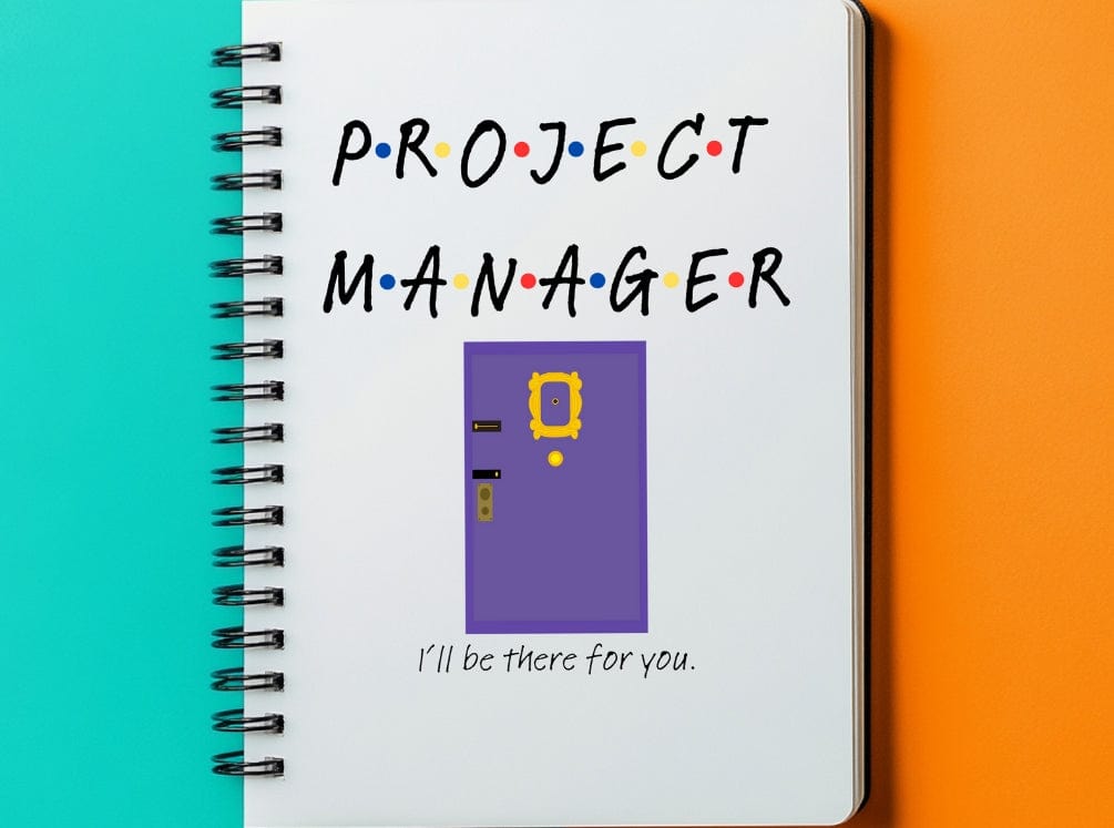 a notebook with the words project manager written on it