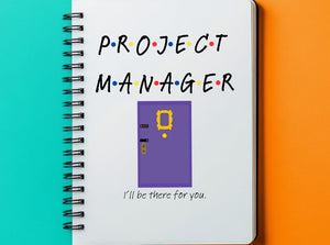 a notebook with the words project manager written on it