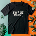 a black t - shirt with the word deadling slayer printed on it