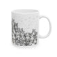 Cat Herder Woman Funny Drawing Mug