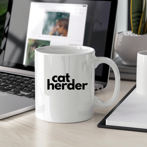 Cat Herder Funny Text Mug