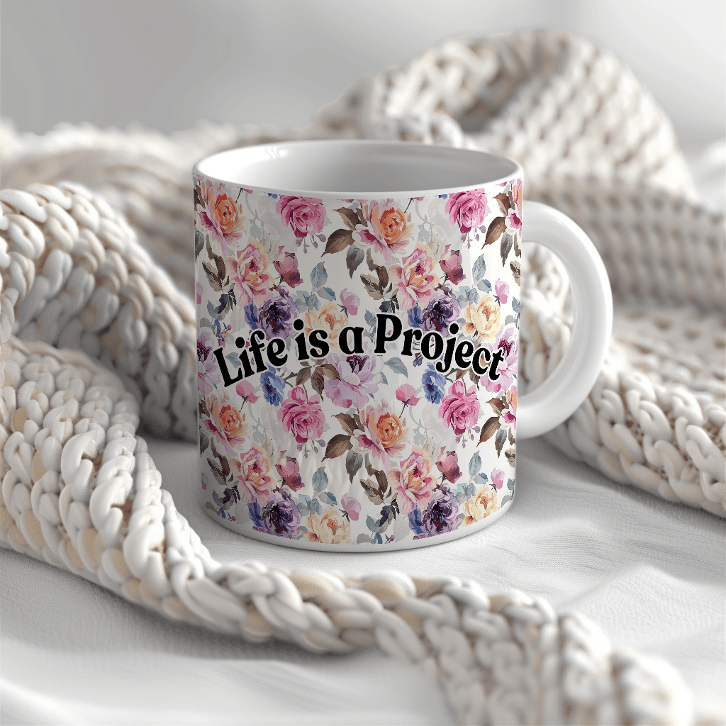 a coffee mug with a rope wrapped around it