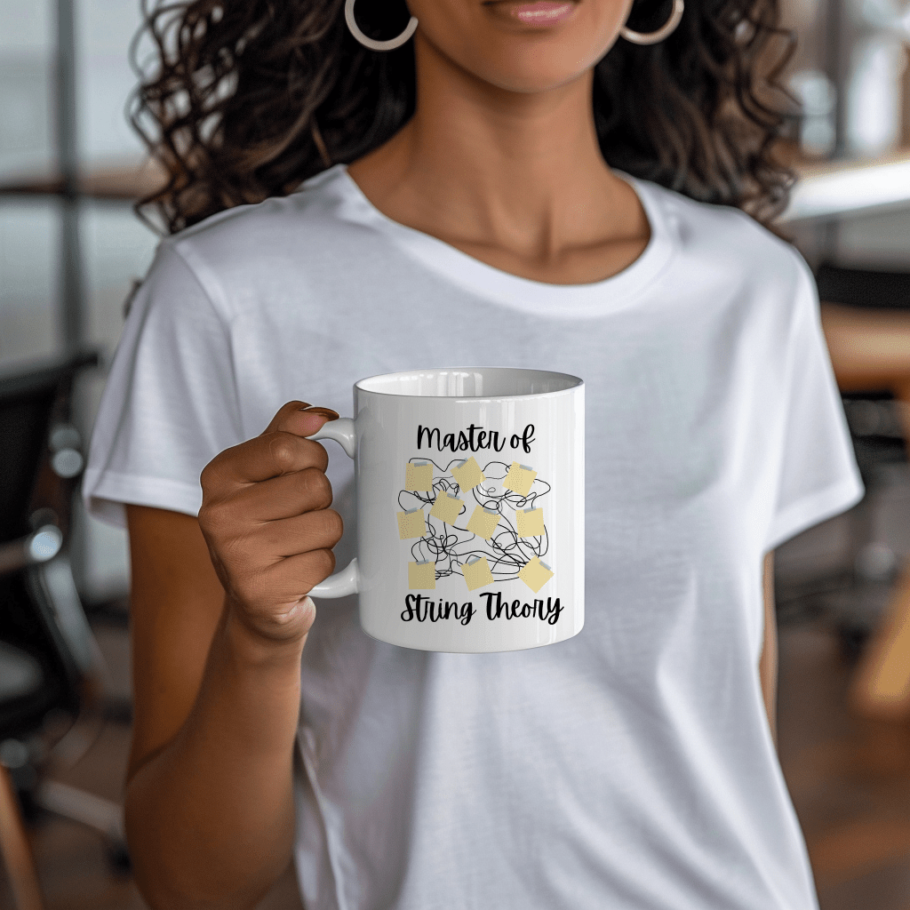 a woman holding a coffee mug in her hands